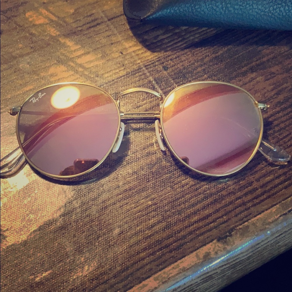 Ray ban round copper/rose gold round sunglasses